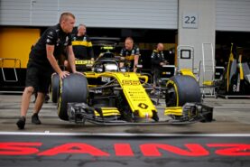 Renault Sport F1 Team RS18 of Carlos Sainz Jr (ESP) Renault Sport F1 Team pushed by mechanics in the pits. Austrian Grand Prix, Thursday 28th June 2018. Spielberg, Austria.