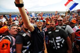Esteban Ocon (FRA) Sahara Force India F1 Team with fans. French Grand Prix, Thursday 21st June 2018. Paul Ricard, France.