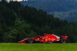 Kimi Raikkonen racing the Ferrari SF71H, 2018 Austrian GP
