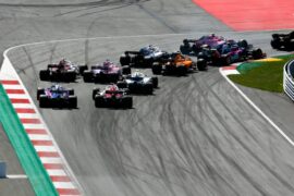 All cars going into turn 1`of the Red Bull Ring in Austra 2018 - 3