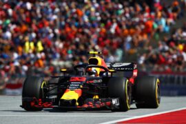 SPIELBERG, AUSTRIA - JULY 01: Max Verstappen of the Netherlands driving the (33) Aston Martin Red Bull Racing RB14 TAG Heuer on track during the Formula One Grand Prix of Austria at Red Bull Ring on July 1, 2018 in Spielberg, Austria. (Photo by Mark Thompson/Getty Images)