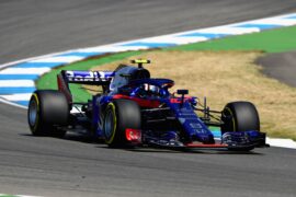 Pierre Gasly of France and Scuderia Toro Rosso driving the (10) Scuderia Toro Rosso STR13 Honda on track during practice for the Formula One Grand Prix of Germany 2018