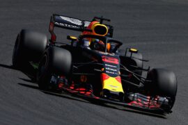 Daniel Ricciardo of Red Bull Racing RB14 TAG Heuer on track during practice for the Formula One Grand Prix of Germany 2018