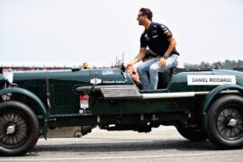 Daniel Ricciardo of Australia and Red Bull Racing on the drivers parade before the Formula One Grand Prix of Germany at Hockenheimring on July 22, 2018 in Hockenheim, Germany.