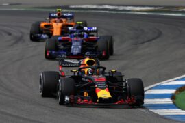 Daniel Ricciardo of Red Bull Racing RB14 TAG Heuer on track during the Formula One Grand Prix of Germany at Hockenheimring on July 22, 2018 in Hockenheim, Germany.