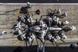 Red Bull Ring, Spielberg, Austria. Sunday 1 July 2018. Sergey Sirotkin, Williams FW41 Mercedes pitstop