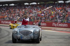 Charles Leclerc (MON) Alfa Romeo Sauber F1 Team on the drivers parade Formula One World Championship, Rd11, German Grand Prix, Race, Hockenheim, Germany, Sunday 22 July 2018.