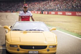 Marcus Ericsson (SWE) Alfa Romeo Sauber F1 Team on the drivers parade Formula One World Championship, Rd11, German Grand Prix, Race, Hockenheim, Germany, Sunday 22 July 2018.