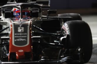 Romain Grosjean Haas auf der Strecke Singapur GP F1 / 2018