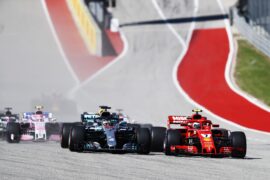 Drivers on track Kimi Raikkonen & Lewis Hamilton US GP F1/2018