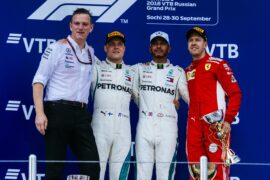 Winners Rissian GP F1/2018 - Lewis Hamilton, Vatteri Bottas & Sebastian Vettel