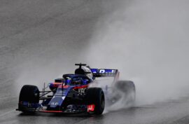 Brendon Hartley of New Zealand driving the (28) Scuderia Toro Rosso STR13 Honda on track during practice for the United States Formula One Grand Prix at Circuit of The Americas on October 19, 2018 in Austin, United States.