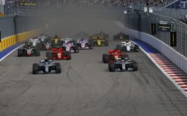 Start of the 2018 Russian F1 GP