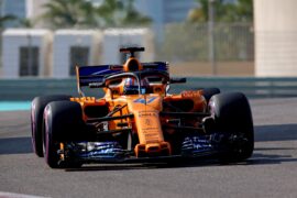 Lando Norris, McLaren MCL33 durante los Días de Prueba en el Circuito Yas Marina en noviembre 27, 2018 en el Circuito Yas Marina, Emiratos Árabes Unidos.