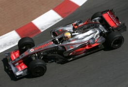 Lewis Hamilton driving the McLaren MP4-23 Mercedes at Monaco (2008)