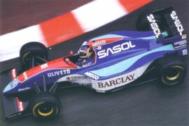 Thierry Boutsen driving the Jordan 193 Hart in Monaco (1993)