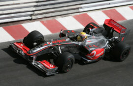 Lewis Hamilton driving the McLaren MP4-24 at Monaco (2009)