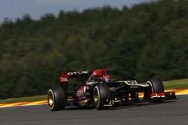 Kimi Raikkonen driving the Lotus E21 Renault at Spa-Francorchamps, Spa, Belgium (2013)