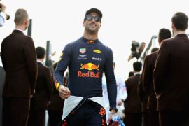 Daniel Ricciardo of Australia and Red Bull Racing walks to the drivers parade before the Abu Dhabi Formula One Grand Prix at Yas Marina Circuit on November 25, 2018 in Abu Dhabi, United Arab Emirates.
