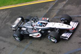 Kimi Raikkonen driving the McLaren MP4-17 Mercedes at Albert Park, Melbourne (2002)