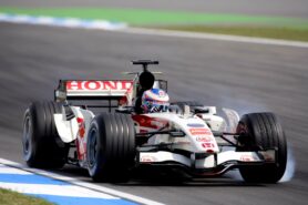 Jenson Button driving the Honda RA106 at Hockenheim, Germany (2006)