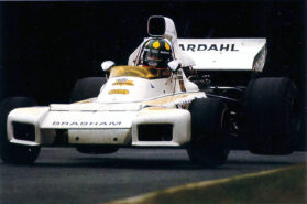 Brabham BT42 driven by Wilson Fittipaldi in Britiain (1973)
