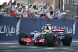 Lewis Hamilton finishes 2nd at the Bahrain GP with the McLaren MP4-22 Mercedes (2007)