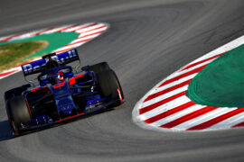 Daniil Kvyat driving the (26) Scuderia Toro Rosso STR14 Honda on track during day two of F1 Winter Testing at Circuit de Catalunya on February 27, 2019