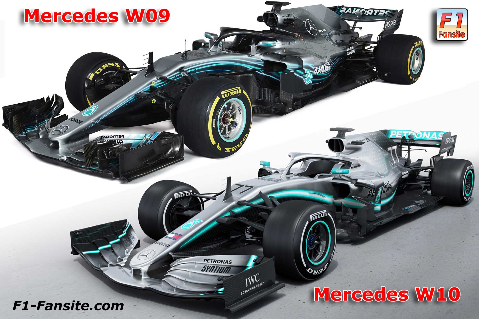 FORMULA 1 - TEMPORADA 2020/F2 Series Mercedes-W10-VS-Mercedes-W09-left-front-view