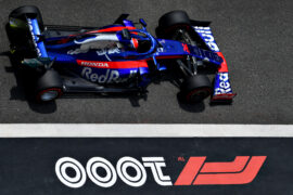 Daniil Kvyat of Russia driving the (26) Scuderia Toro Rosso STR14 Honda on track during final practice for the F1 Grand Prix of China at Shanghai International Circuit on April 13, 2019