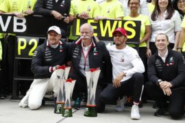Formula One - Mercedes-AMG Petronas Motorsport, Chinese GP 2019. Lewis Hamilton, Valtteri Bottas & Dietrich Zetsche.