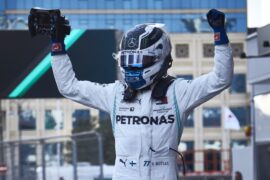 Valtteri Bottas celebrates his 5th F1 victory