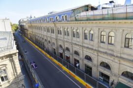 Lance Stroll, Racing Point RP19 during the Azerbaijan GP at Baku City Circuit (2019)