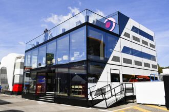 The new Racing Point hospitality unit in the paddock