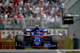 Alexander Albon of Thailand driving the (23) Scuderia Toro Rosso STR14 Honda on track during practice for the F1 Grand Prix of Canada at Circuit Gilles Villeneuve on June, 2019 in Montreal, Canada.
