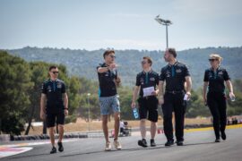 George Russell (GBR) Williams Racing walks the circuit with the team. French Grand Prix, Thursday 20th June 2019. Paul Ricard, France.