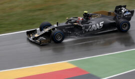 Kevin Magnussen drives the Haas VF-19 into the pit lane. 2019 German F1 GP at Hockenheim