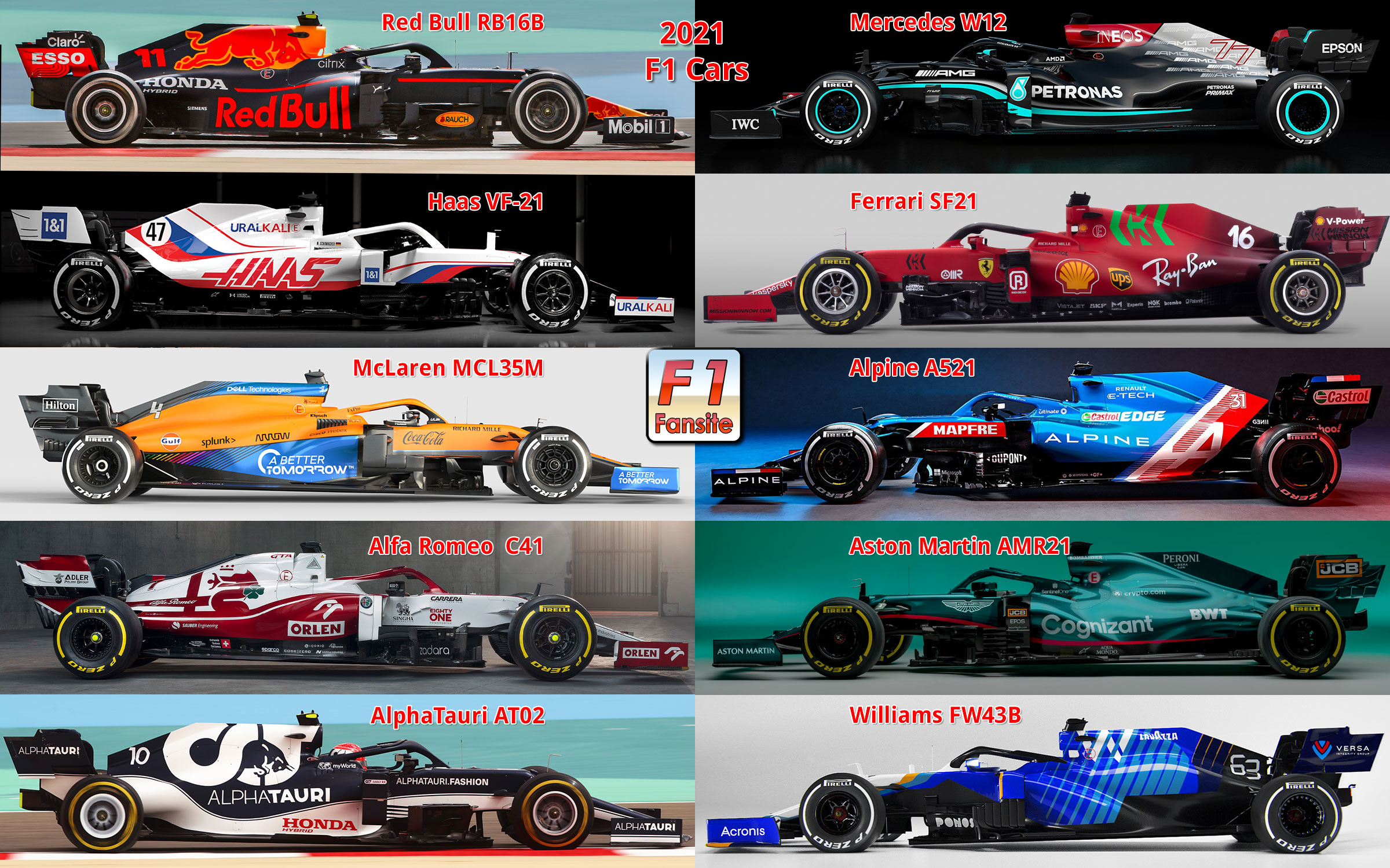 F1 Teams 2021 See All Constructors Drivers Cars Engines Info