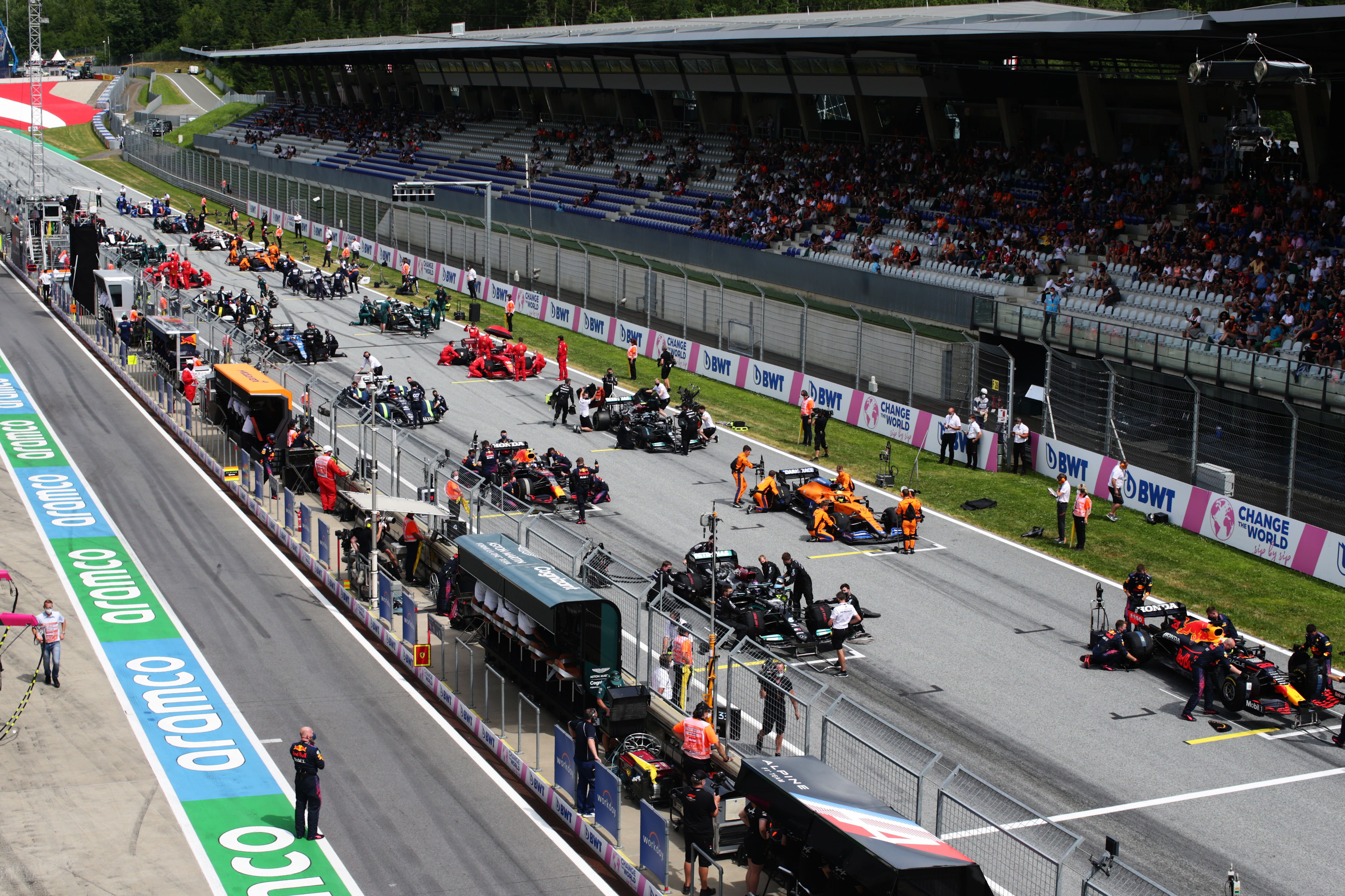 F1 Starting Grid 21 Austrian Grand Prix Race At Red Bull Ring