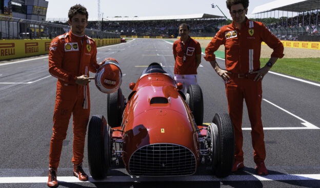 Leclerc takes a ride in the Ferrari 375 F1 around Silverstone 1 Leclerc takes a ride in the Ferrari 375 F1 around Silverstone