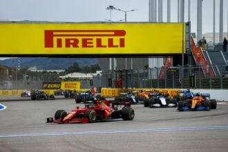 Geanimeerde timelapse video van de Russische Grand Prix 2021