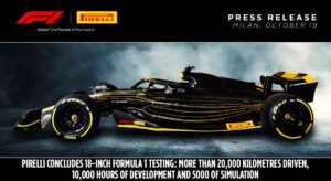 Pirelli concludes testing of next season's 18-inch F1 tyres