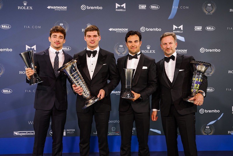 Lewis Hamilton presented with drivers' championship trophy at FIA awards  gala