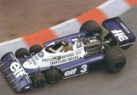 Ronnie Peterson driving the legendary 6 wheels Tyrell at Monaco (1977)