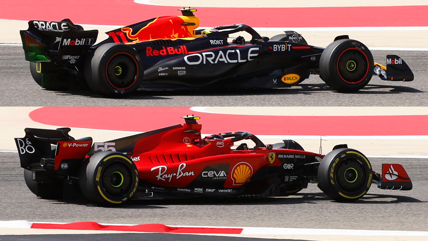 Ferrari SF-23 Red Bull RB19 2023