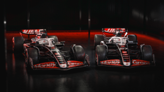 Both Cars of Haas VF-24 livery front view up-close